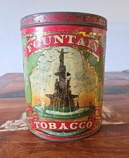 Antique Fountain Fine Cut Tobacco Tin Canister Cincinnati Fountain Ky Rare 1900 picture