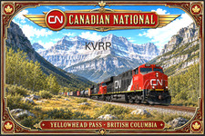 Canadian National Yellowhead Pass Railroad Poster CN Freight Train Wall Art picture