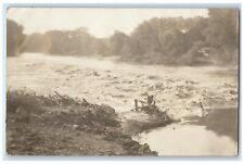 1909 River Scene Mud And Trees Smithland Iowa IA RPPC Photo Antique Postcard picture