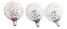 Lot/3 Decorative Lighted Ornaments Filigree C-7 Red, Green, Blue Bulbs picture