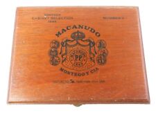Wooden 1993 MACANUDO Number V Cigar Box Montego Y CIA Dovetailed Organizer  picture