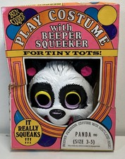 Vintage Ben Cooper Style Neon Panda Halloween Mask 1960s as-is/BOX & MASK ONLY picture