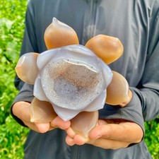 1.23LB Natural Quartz Crystal Lotus Hand Carved Healing Stone picture