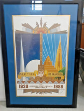 NY WORLD'S FAIR/SAN FRANCISCO GOLDEN GATE EXPO 1939-1989 50th ANNIVERSARY POSTER picture