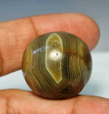 27mm ANCIENT LARGE WESTERN ASIAN BANDED AGATE EYE BEAD picture