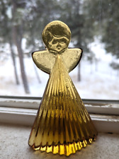 Angel Figurine Thuringian Forest Glass German art deco pleated robe vintage gold picture