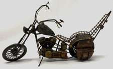 Signed Rag Works Hollywood 1975 Mixed Metal Motorcycle Sculpture picture