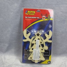 2 Pc Build & Grow REINDEER & CHRISTMAS TREE Wood Suncatcher Set NIP picture