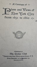1896 New York City PLANS and VIEWS art  Exhibition Catalog GROLIER CLUB NYC  picture