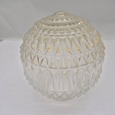 Vintage Mid-Century Art Deco Glass Globe Light Lamp Shade 6” Hobnail Diamond picture