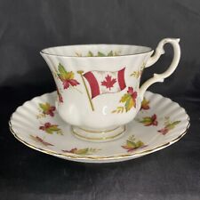 Vintage Royal Albert Bone China Tea Cup & Saucer Set Fall Leaves Design England picture