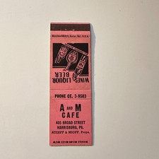 A & M Cafe Atzeff & Mioff Harrisburg PA Vintage Matchbook Cover 5MB128-5 picture