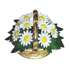 Vintage Gorham Jane Hutcheson Enamel Daisies Flower Basket Fleur des Siecles  picture