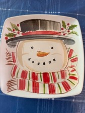 RARE Longaberger Top Hat Snowman Luncheon Plate picture