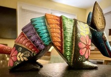 Oaxacan Wood Carving Armadillo Alebrije Signed Aldo Hernandez Casa Don Juan 7.5” picture