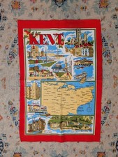 Vintage Linen Souvenir Tea Towel - Kent County picture