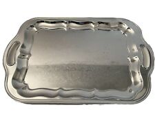 Vintage Irvinware Chrome Oblong Serving Tray 18 1/2” x 12” picture