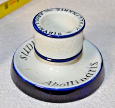 Apollinaris Match Holder Striker Navy Blue White Burslem England Vintage picture