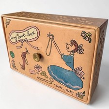 Vintage 1950s Betty Betz My Jool Box Pink Jewelry Trinket Box Mid Century picture