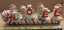 Vintage Relco Japan Candy Kids NOEL Angel Candle Holder Christmas 1950s picture