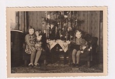 1959 German Christmas Scene Two Children with Toys & Doll Vintage Photo picture