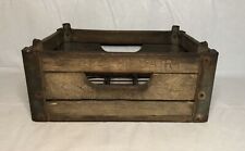 RARE ANTIQUE VINTAGE O.A. DEAN DAIRY MILK BOTTLE CRATE WOOD METAL CLEVELAND OHIO picture