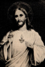1957, Jesus 300 days indulgence 632 USA Religious Prayer Card Vintage picture