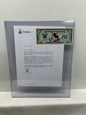 1987 FIRST EDITION $1 DISNEY DOLLAR MICKEY A SERIES WITH EMPLOYEE RELEASE LETTER picture