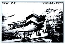 c1960's CNW RR Gifford Iowa IA Exterior Train Depot Station RPPC Photo Postcard picture