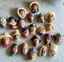 Vintage Bossons Chalkware Congleton England Heads Preowned 22 Total see photos picture