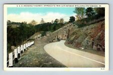 Towanda PA, Roosevelt Highway, Twin Cuts, Pennsylvania Vintage Postcard picture
