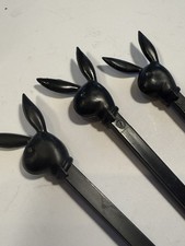 3 Vintage Playboy Club Bunny Drink Swizzle Stir Sticks Stirrers 1970 Barware picture