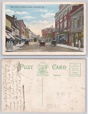 Rockland, ME Main Street South View Postcard c.1914 Horse & Trolley James F picture