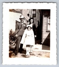 Family First Communion 1940s Snapshot Photograph Religious Ceremony 1943 picture