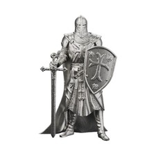 Templar Knight Statue Solid .999 Fine Silver Made to Order 3-12 oz t picture