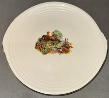 The Edwin M. Knowles China Co. Yorktown Shape Plate Cottage 10 Inch 22KT Gold RA picture