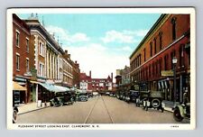 Claremont NH-New Hampshire, Pleasant Street Looking East Vintage c1935 Postcard picture