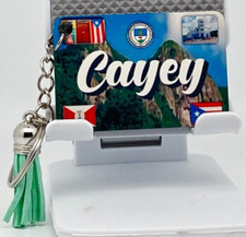 Cayey / Puerto Rico Doble Size Key Chain Large with Tassels, 2.25