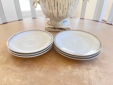 6 Vintage Selb Bavaria White Gold Trim China Dessert / Bread Plate & Saucer picture