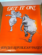 Vintage 1971 Republican Party Poster GET IT ON Join The Republican Party 22.5X17 picture