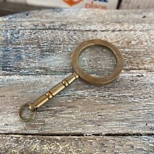 Antique Finish Brass Magnifying Glass - Mini Magnifier -Necklace Monocle Pendant picture