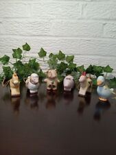 Vintage Homco Ceramic Farm Animal Christmas Ornaments Set of 6 picture