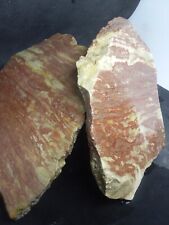 (2 PC) Red Banded Jasper Slabs Ready For Cab Slab Carve Display  picture