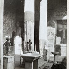 Antique 1925 House Of The Vettii Pompeii Italy OOAK Stereoview Photo Card P3273 picture