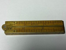 RARE,  ANTIQUE STANLEY #57 ARCH JOINT, BOXWOOD & BRASS RULE RULER 12