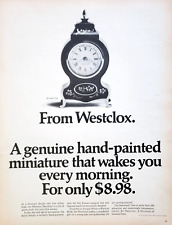 PRINT AD Westclox Neuchatel Alarm Clock 1969 10.5x13 Hand Painted Miniature picture