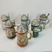 Avon Endangered Species Mini Stein Set of 6 w/ Lids Elephant Panda Whale & More picture