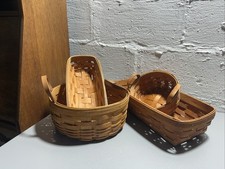 Longaberger Lot Of 4 Baskets Bread, Cracker, Button & Darning picture