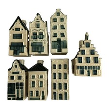 Lot of 7 KLM Delft Blue Houses Bols Amsterdam Miniature Gin Bottles picture