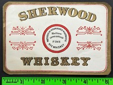Vintage Sherwood Rye Whiskey Label picture